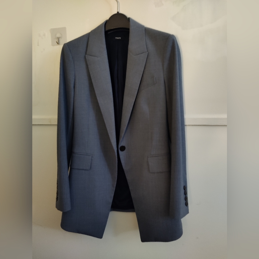 Theory Etiennette Gray Wool Blazer